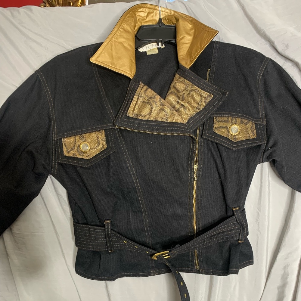 Caché Gold Leather Jacket